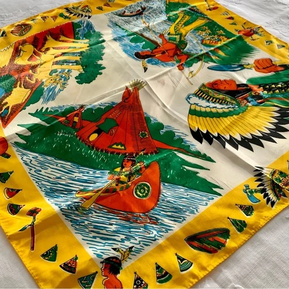 Vintage Native Canadian Souvenir Scarf - Picture 3 of 4